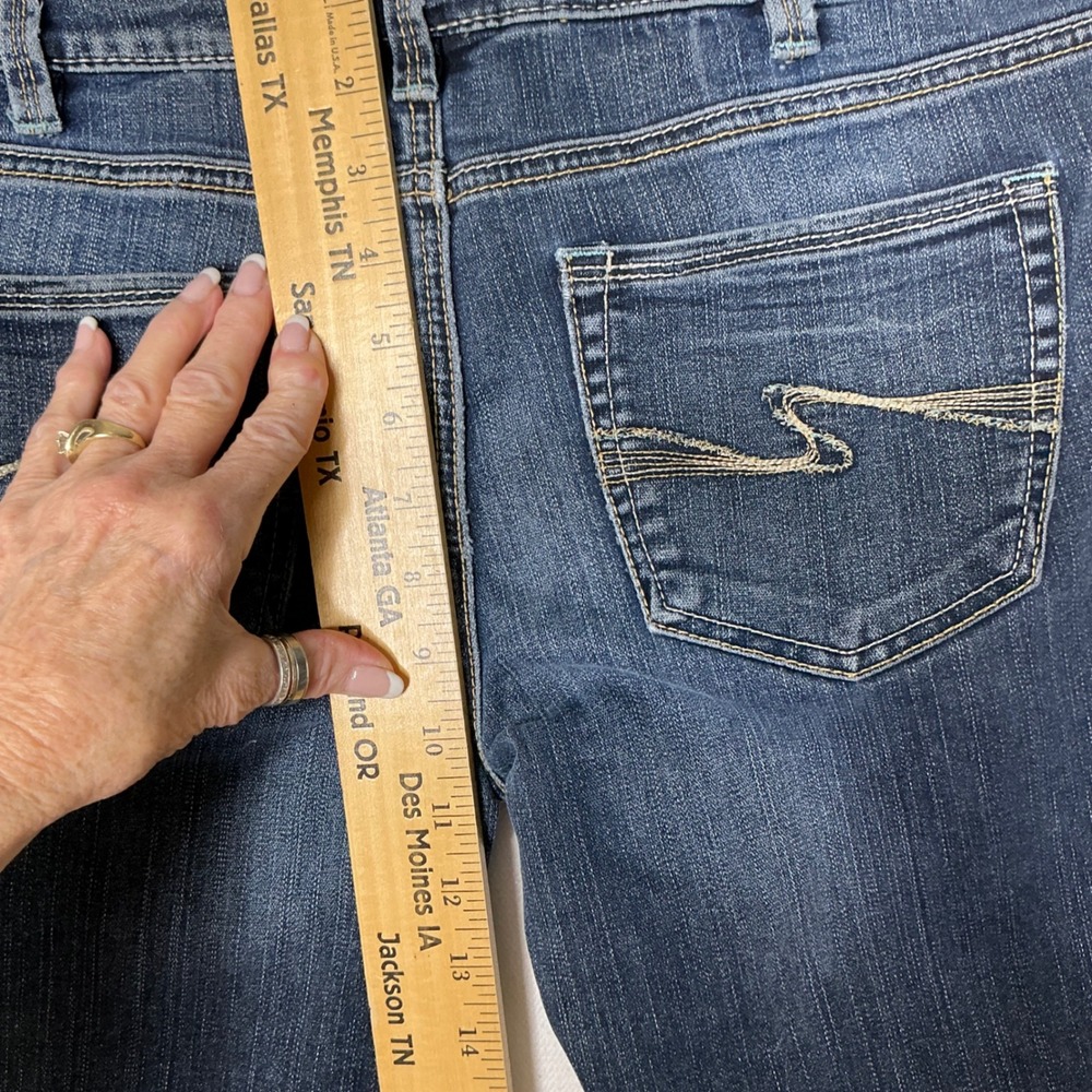 Silver Jeans Co Aiko Capri Dark Wash Cuffed Denim Jeans Size 30 L4545ADK411 - Picture 5 of 8